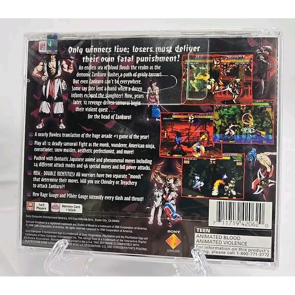 Samurai Shodown III:‎ Blades of Blood (PS1 PSX) NEW SEALED BLACK LABEL NM, RARE!